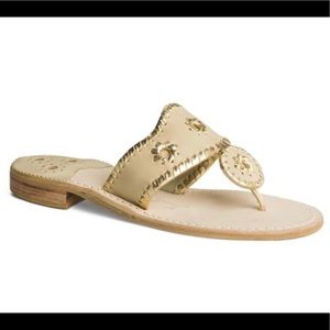 Jack Rogers Nantucket Gold Sandal | Size 6